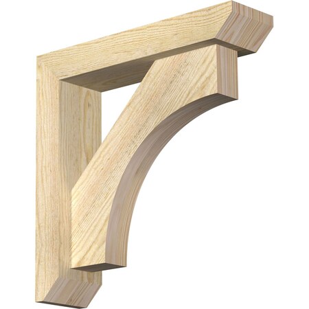 Ekena Millwork Westlake Slat Rough Sawn Bracket w/ Offset Brace, Douglas Fir, 4"W x 16"D x 16"H BKT0402X16X16WTL06RDF
